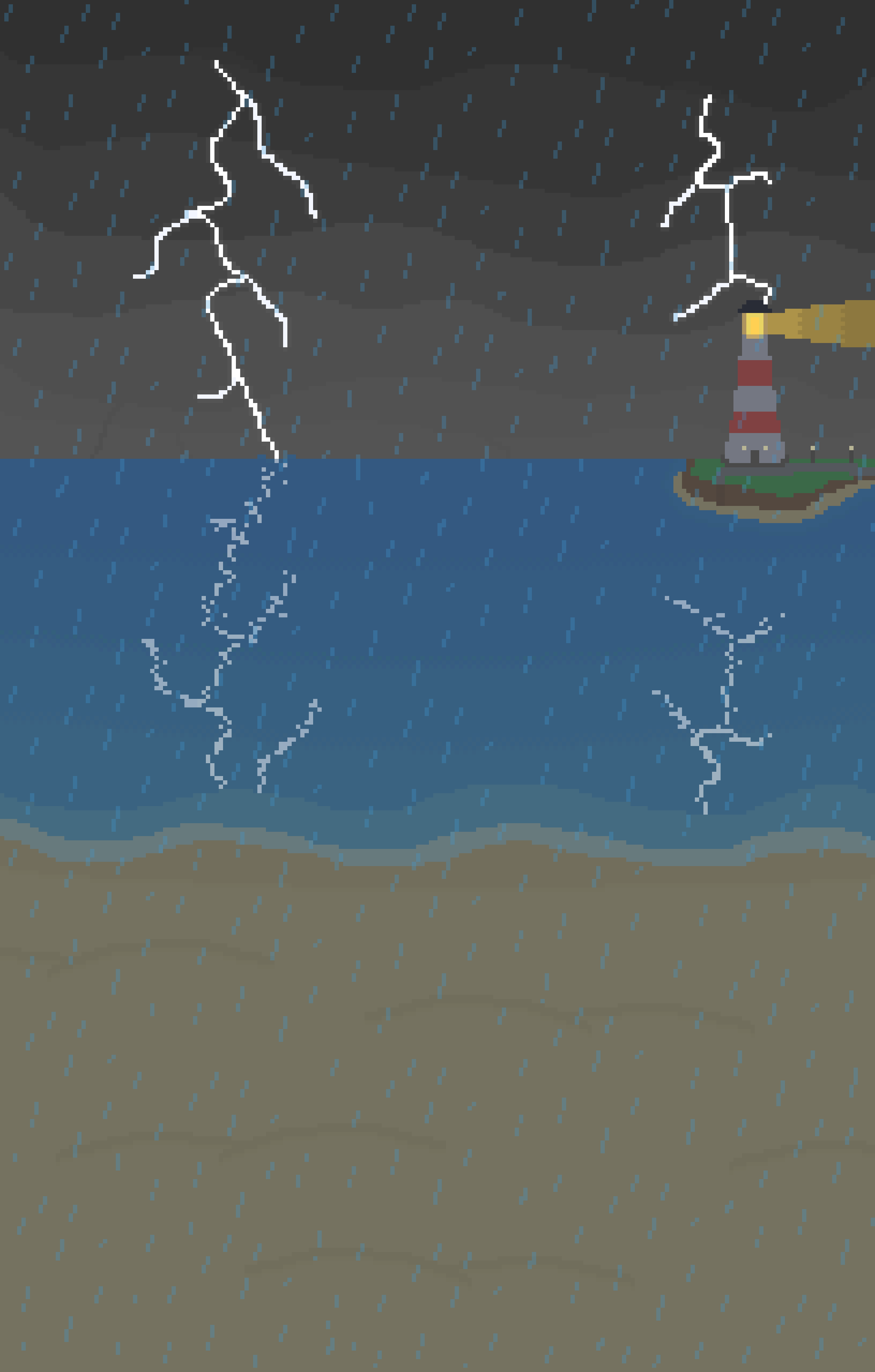 Pixelate Summer Beach Thunderstorm vertical